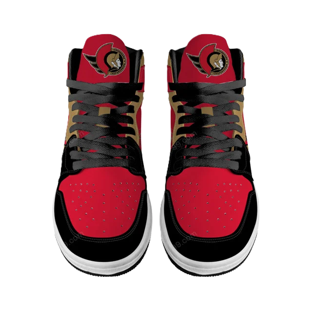 LIMITED EDITION - NEW CUSTOMIZED NHL29 OT SENATORS AIR JORDAN SNEAKERS