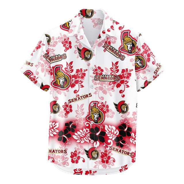 LIMITED EDITION - NEW CUSTOMIZED NHL29 OSN OTTAWA SENATORS UNISEX HAWAIIAN SHIRT & SHORTS SET