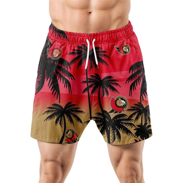 LIMITED EDITION - NEW CUSTOMIZED NHL29 OSN OTTAWA SENATORS UNISEX HAWAIIAN SHIRT & SHORTS SET