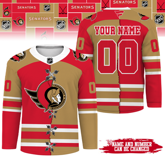 [SUPER SALE] NEW CUSTOMIZED NHL29 OSN OTTAWA SENATORS UNISEX HOCKEY JERSEY