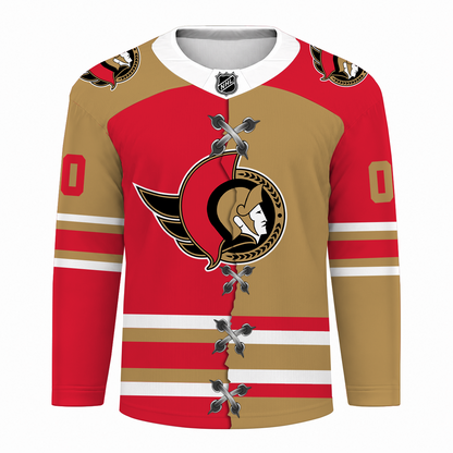 [SUPER SALE] NEW CUSTOMIZED NHL29 OSN OTTAWA SENATORS UNISEX HOCKEY JERSEY