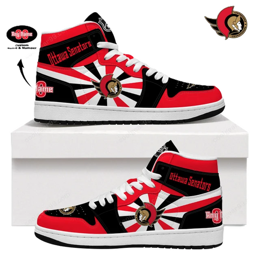 LIMITED EDITION - NEW CUSTOMIZED NHL29 OT SENATORS AIR JORDAN SNEAKERS