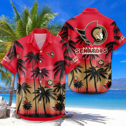 LIMITED EDITION - NEW CUSTOMIZED NHL29 OSN OTTAWA SENATORS UNISEX HAWAIIAN SHIRT & SHORTS SET