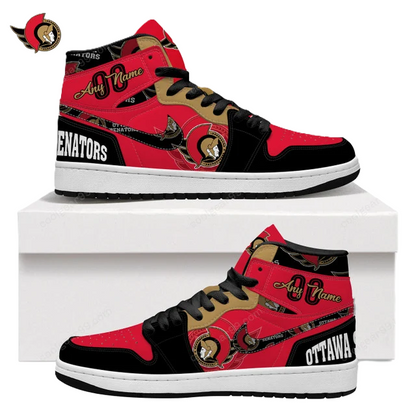 LIMITED EDITION - NEW CUSTOMIZED NHL29 OT SENATORS AIR JORDAN SNEAKERS