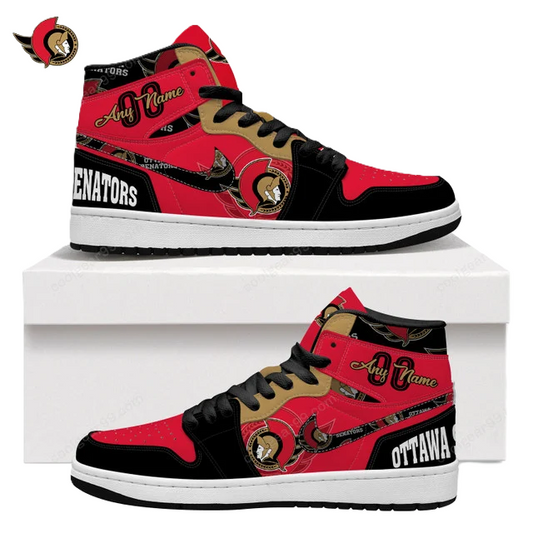 LIMITED EDITION - NEW CUSTOMIZED NHL29 OT SENATORS AIR JORDAN SNEAKERS