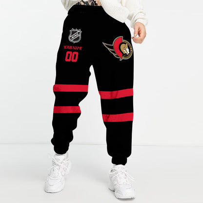LIMITED EDITION - NEW CUSTOMIZED NHL29 OSN OTTAWA SENATORS COMBO HOODIE & LONGPANTS
