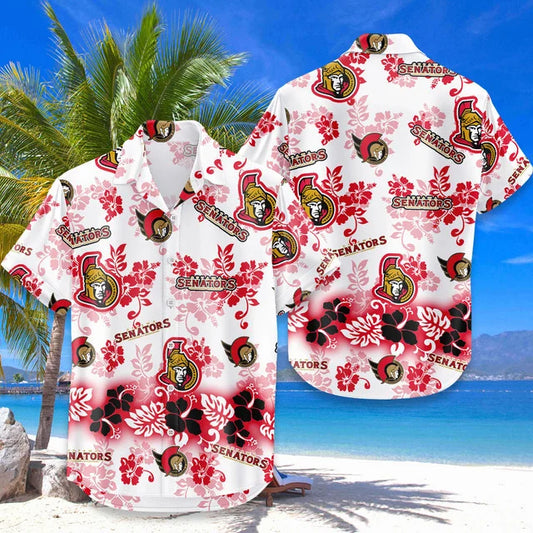 LIMITED EDITION - NEW CUSTOMIZED NHL29 OSN OTTAWA SENATORS UNISEX HAWAIIAN SHIRT & SHORTS SET