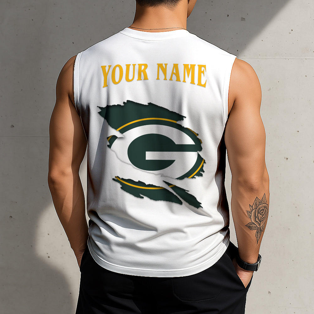 LIMITED EDITION - NEW CUSTOMIZED NFL08 GBP GREEN BAY PACKERS TANKTOP & GYM SHIRT