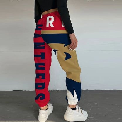 LIMITED EDITION - NEW CUSTOMIZED NHL01 FPT FLORIDA PANTHERS LONG PANTS