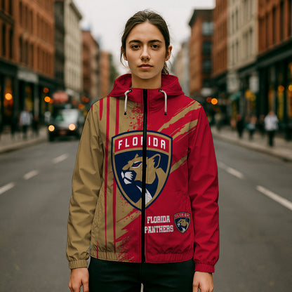 LIMITED EDITION - NEW CUSTOMIZED NHL01 FPT FLORIDA PANTHERS WINDBREAKER JACKET