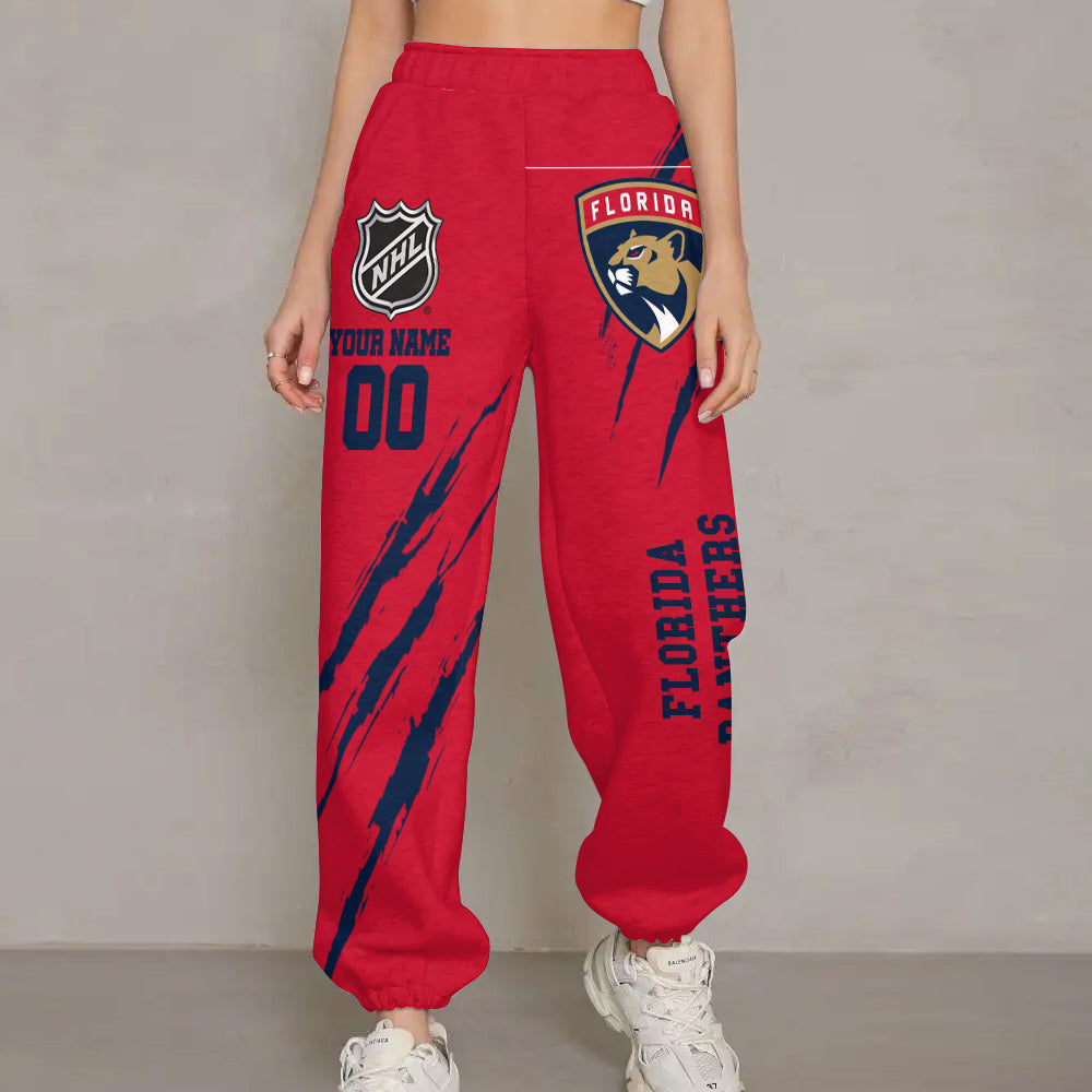 LIMITED EDITION - NEW CUSTOMIZED NHL01 FPT FLORIDA PANTHERS UNISEX LONG PANTS
