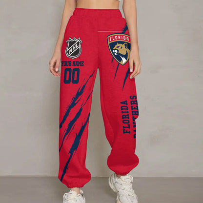 LIMITED EDITION - NEW CUSTOMIZED NHL01 FPT FLORIDA PANTHERS UNISEX LONG PANTS