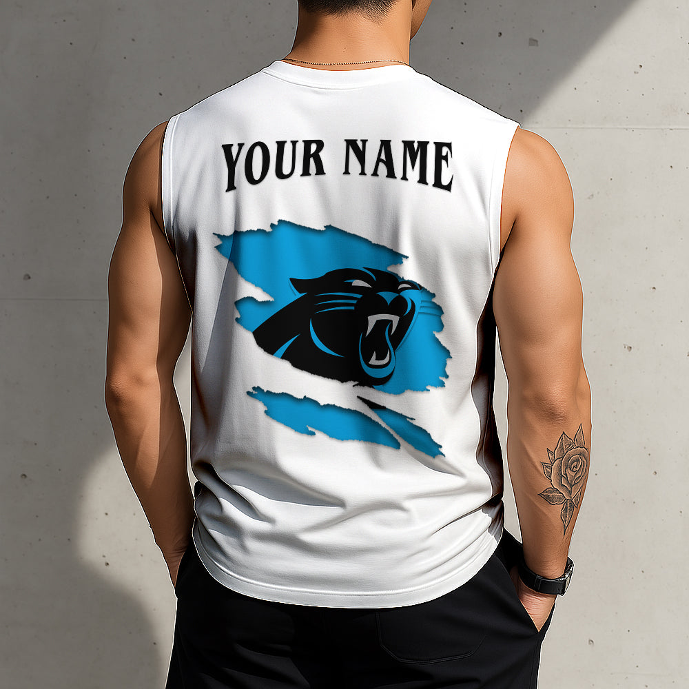 LIMITED EDITION - NEW CUSTOMIZED NFL23 CLP CAROLINA PANTHERS TANKTOP & GYM SHIRT