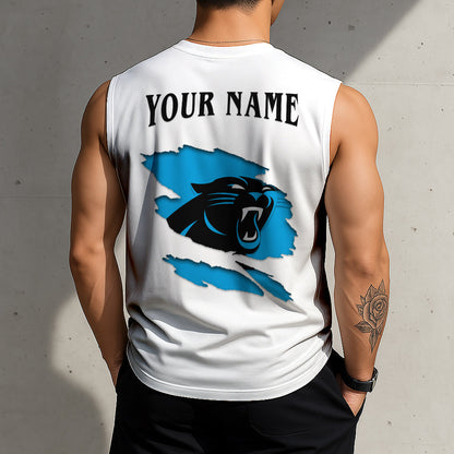 LIMITED EDITION - NEW CUSTOMIZED NFL23 CLP CAROLINA PANTHERS TANKTOP & GYM SHIRT