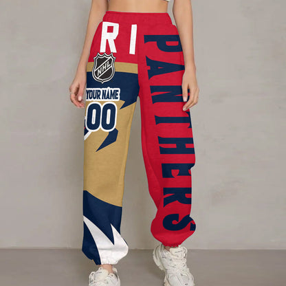 LIMITED EDITION - NEW CUSTOMIZED NHL01 FPT FLORIDA PANTHERS LONG PANTS