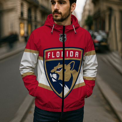 LIMITED EDITION - NEW CUSTOMIZED NHL01 FPT FLORIDA PANTHERS WINDBREAKER JERSEY JACKET