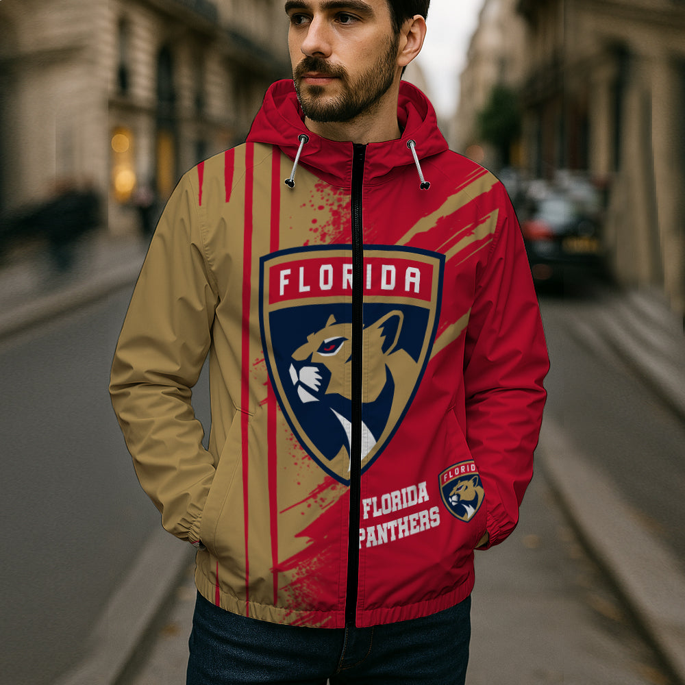 LIMITED EDITION - NEW CUSTOMIZED NHL01 FPT FLORIDA PANTHERS WINDBREAKER JACKET