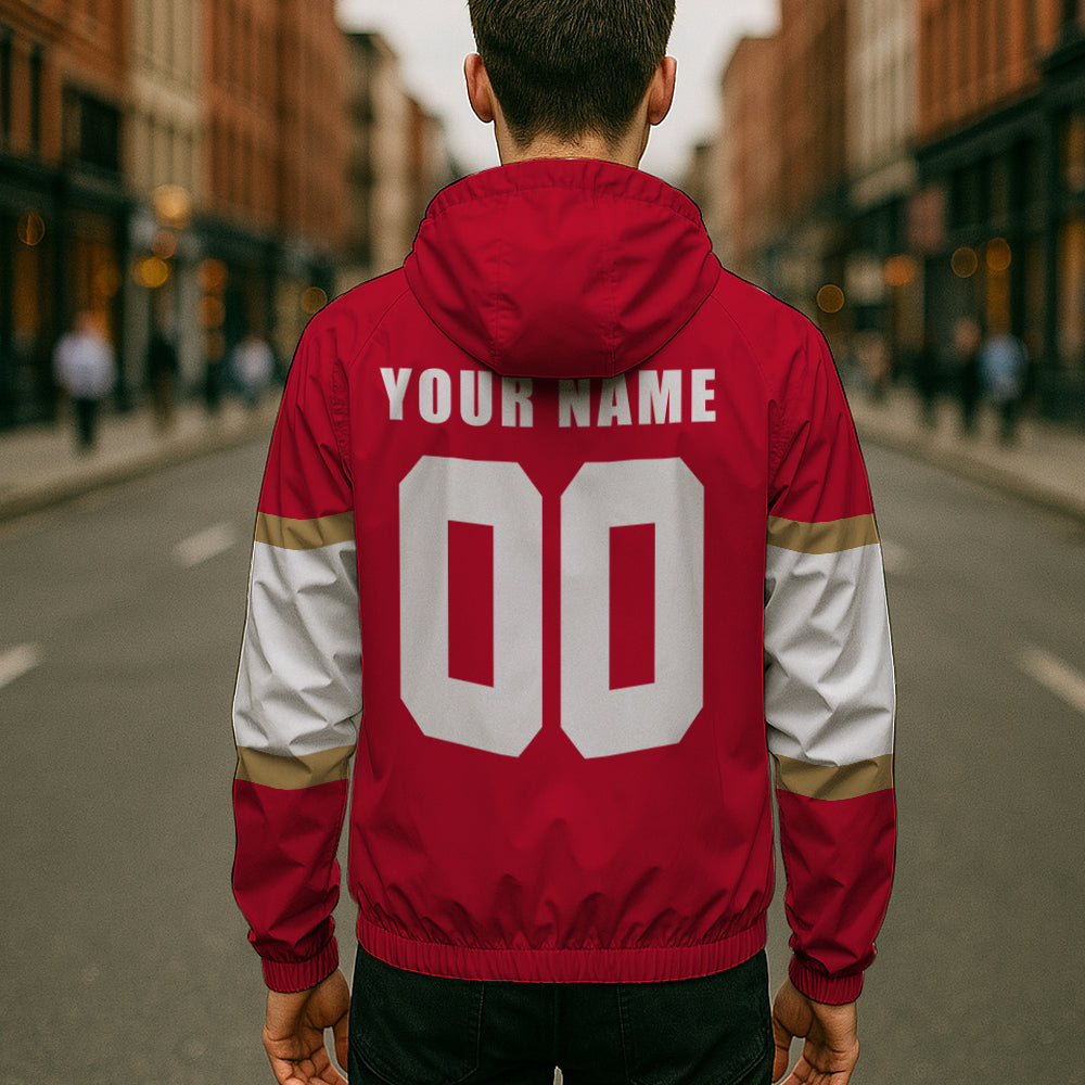 LIMITED EDITION - NEW CUSTOMIZED NHL01 FPT FLORIDA PANTHERS WINDBREAKER JERSEY JACKET