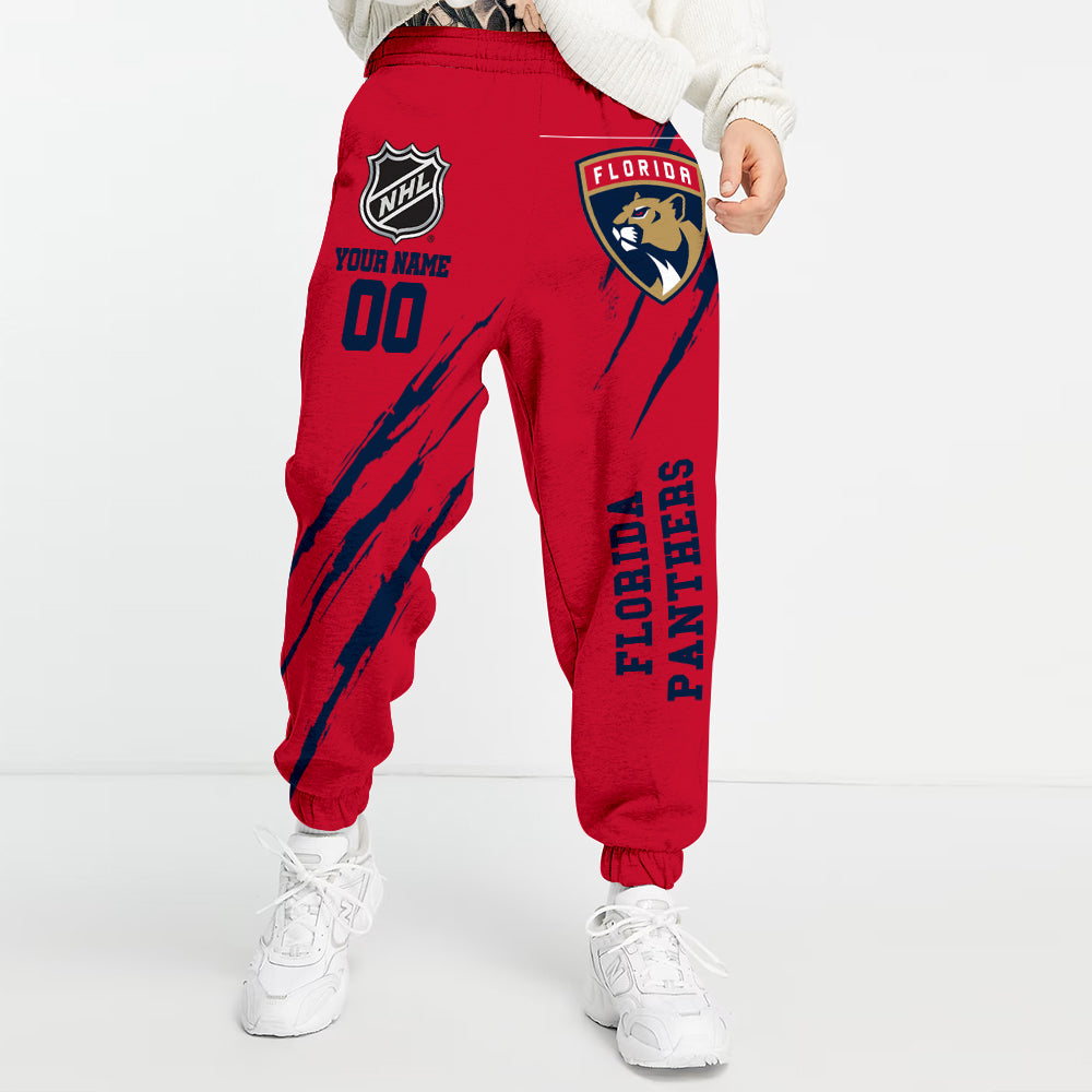 LIMITED EDITION - NEW CUSTOMIZED NHL01 FPT FLORIDA PANTHERS UNISEX LONG PANTS