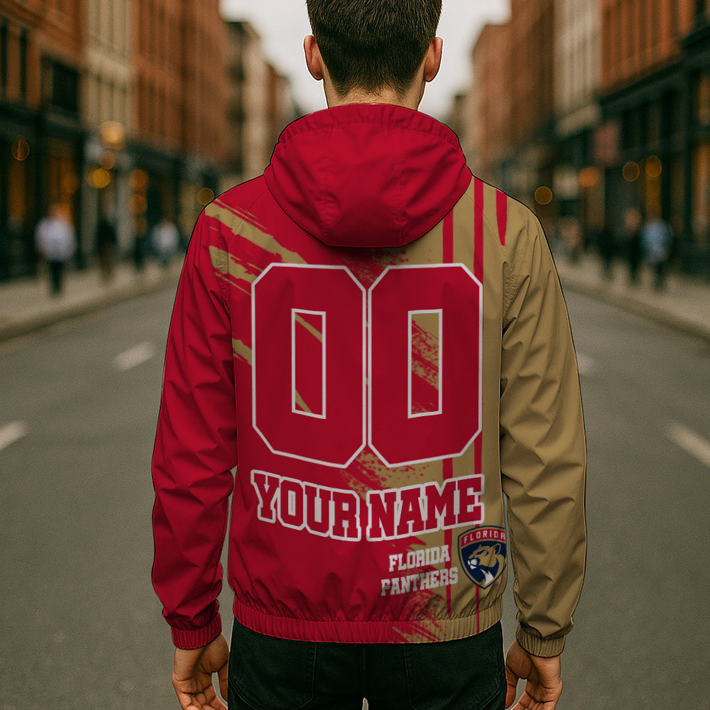 LIMITED EDITION - NEW CUSTOMIZED NHL01 FPT FLORIDA PANTHERS WINDBREAKER JACKET