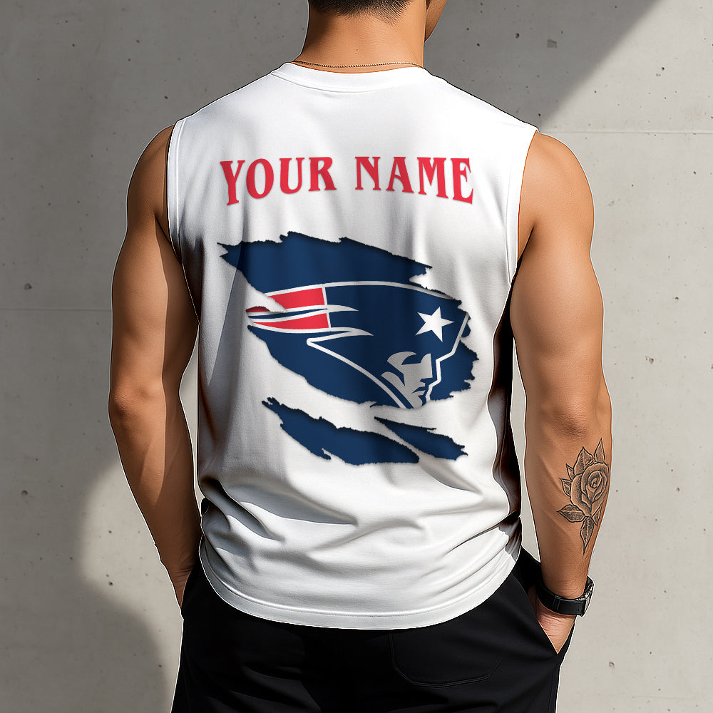 LIMITED EDITION - NEW CUSTOMIZED NFL27 NEP NEW ENGLAND PATRIOTS TANKTOP & GYM SHIRT