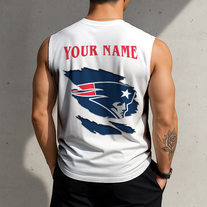 LIMITED EDITION - NEW CUSTOMIZED NFL27 NEP NEW ENGLAND PATRIOTS TANKTOP & GYM SHIRT