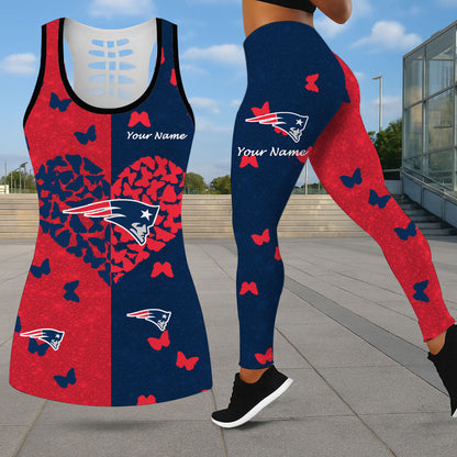 LIMITED EDITION - NEW CUSTOMIZED NFL27 NEP NEW ENGLAND PATRIOTS LEGGINGS & HOLLOW TANK TOP SET