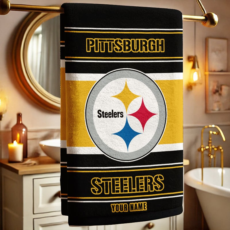 LIMITED EDITION - NEW CUSTOMIZED NFL14 PSB PITTSBURGH STEELERS BEACH & BATH TOWEL (KIDS & ADULTS)