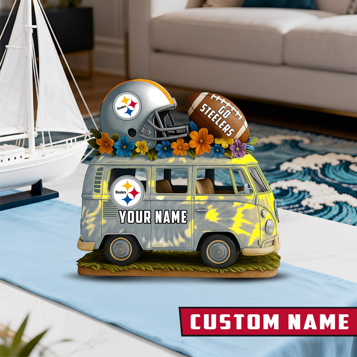 LIMITED EDITION - NEW CUSTOMIZED NFL14 PSB PITTSBURGH STEELERS BUS ACRYLIC BLOCK