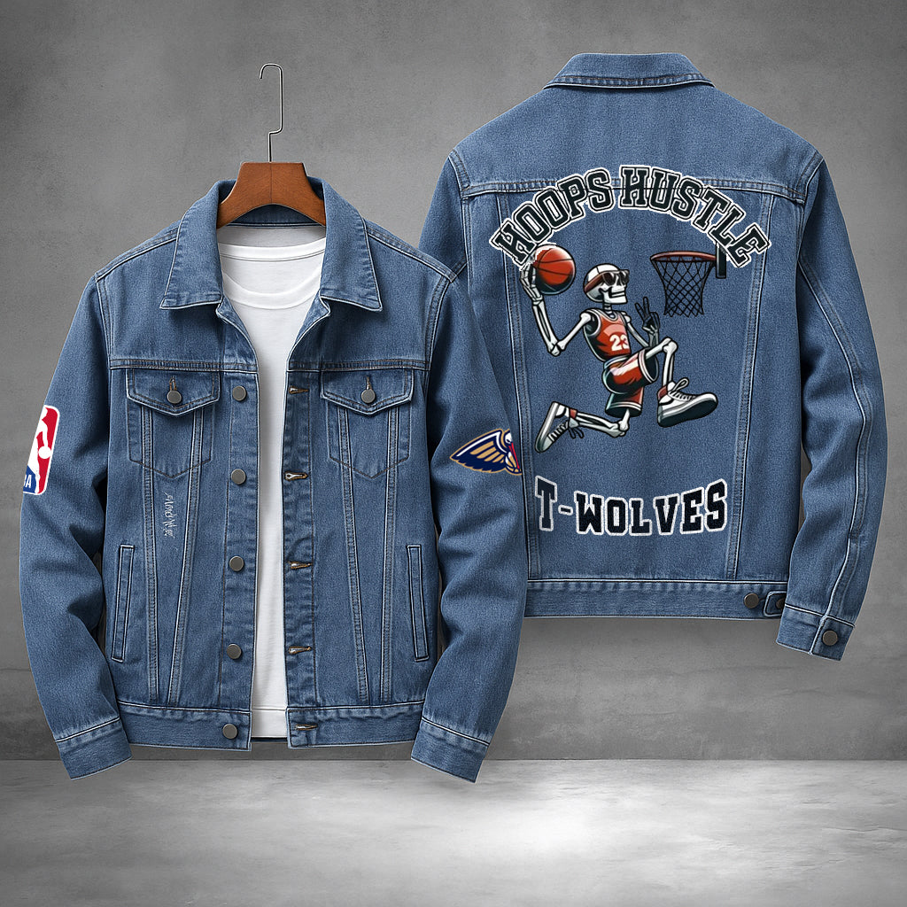 LIMITED EDITION - NEW PREMIUM NBA30 NO NEW ORLEANS PELICANS DENIM JACKET