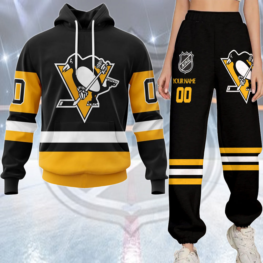 LIMITED EDITION - NEW CUSTOMIZED NHL26 PBP PITTSBURGH PENGUINS COMBO HOODIE & LONGPANTS
