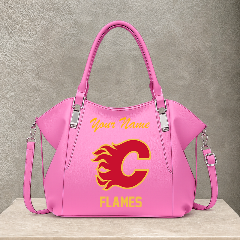 LIMITED EDITION - NEW CUSTOMIZED NHL17 CGF CALGARY FLAMES SHOULDER HANDBAG