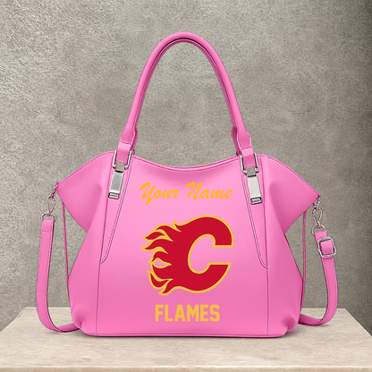 LIMITED EDITION - NEW CUSTOMIZED NHL17 CGF CALGARY FLAMES SHOULDER HANDBAG