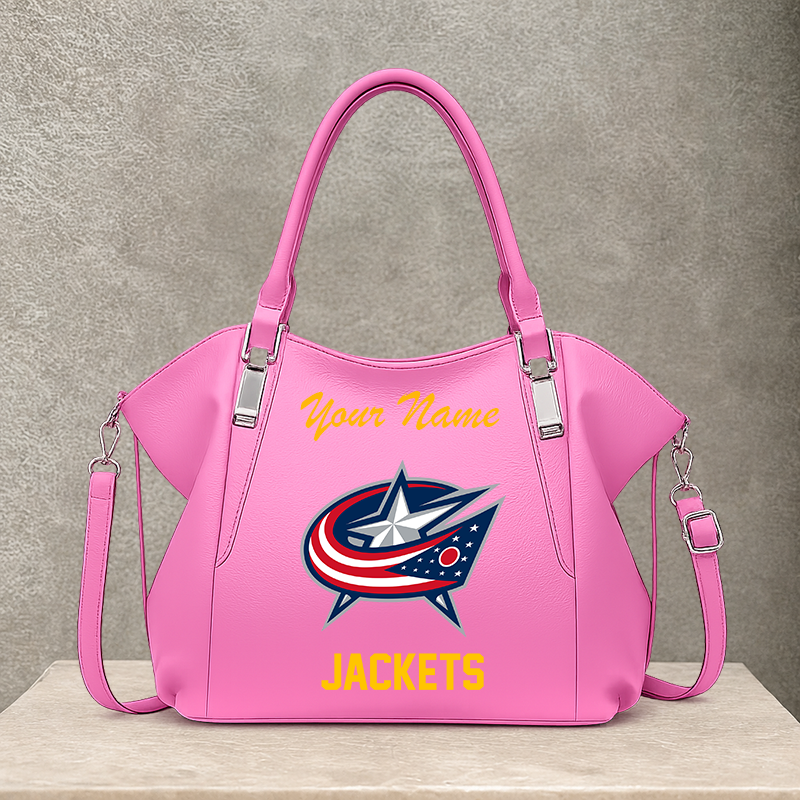 LIMITED EDITION - NEW CUSTOMIZED NHL18 CBJ COLUMBUS BLUE JACKETS SHOULDER HANDBAG