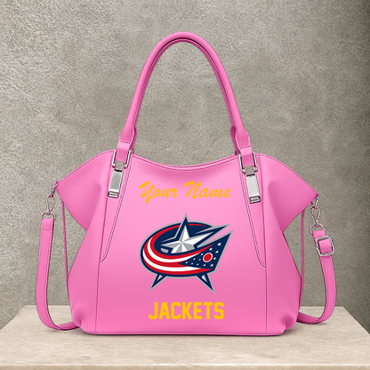 LIMITED EDITION - NEW CUSTOMIZED NHL18 CBJ COLUMBUS BLUE JACKETS SHOULDER HANDBAG