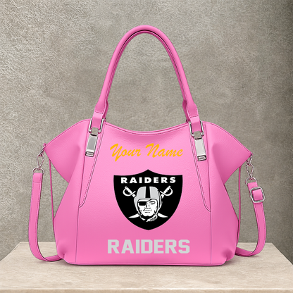 LIMITED EDITION - NEW CUSTOMIZED NFL07 LVR LAS VEGAS RAIDERS SHOULDER HANDBAG