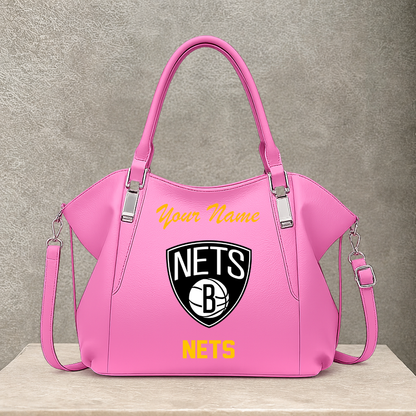 LIMITED EDITION - NEW CUSTOMIZED NBA25 BNE BROOKLYN NETS SHOULDER HANDBAG