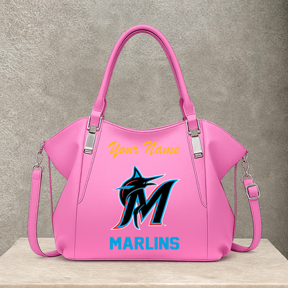 LIMITED EDITION - NEW CUSTOMIZED MLB20 MMS MIAMI MARLINS SHOULDER HANDBAG