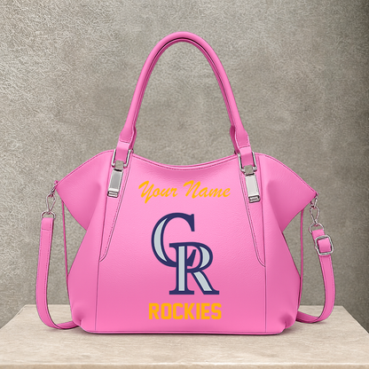 LIMITED EDITION - NEW CUSTOMIZED MLB30 COR COLORADO ROCKIES SHOULDER HANDBAG