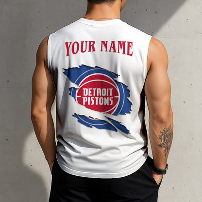 LIMITED EDITION - NEW CUSTOMIZED NBA14 DPI DETROIT PISTONS TANKTOP & GYM SHIRT