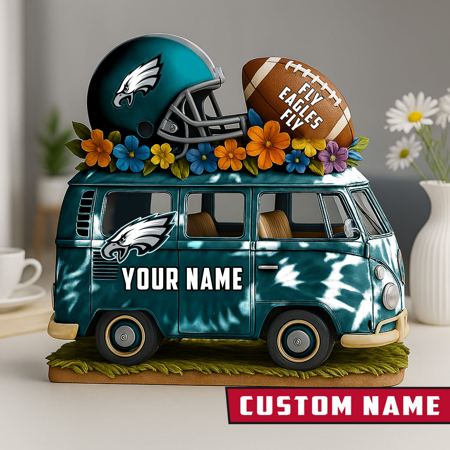 LIMITED EDITION - NEW CUSTOMIZED NFL02 PPE PHILADELPHIA EAGLES BUS ACRYLIC BLOCK