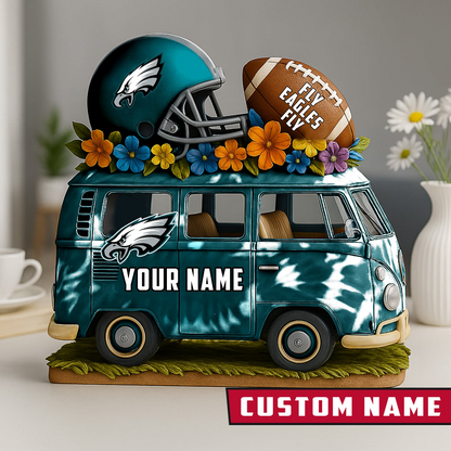 LIMITED EDITION - NEW CUSTOMIZED NFL02 PPE PHILADELPHIA EAGLES BUS ACRYLIC BLOCK