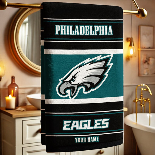 LIMITED EDITION - NEW CUSTOMIZED NFL02 PPE PHILADELPHIA EAGLES BEACH & BATH TOWEL (KIDS & ADULTS)