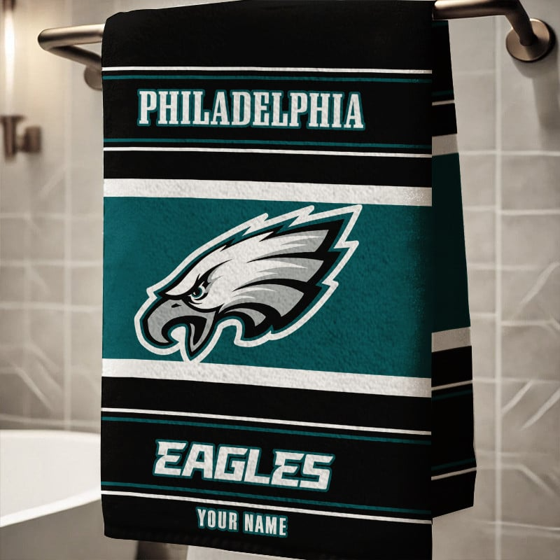 LIMITED EDITION - NEW CUSTOMIZED NFL02 PPE PHILADELPHIA EAGLES BEACH & BATH TOWEL (KIDS & ADULTS)