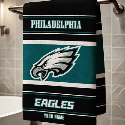 LIMITED EDITION - NEW CUSTOMIZED NFL02 PPE PHILADELPHIA EAGLES BEACH & BATH TOWEL (KIDS & ADULTS)