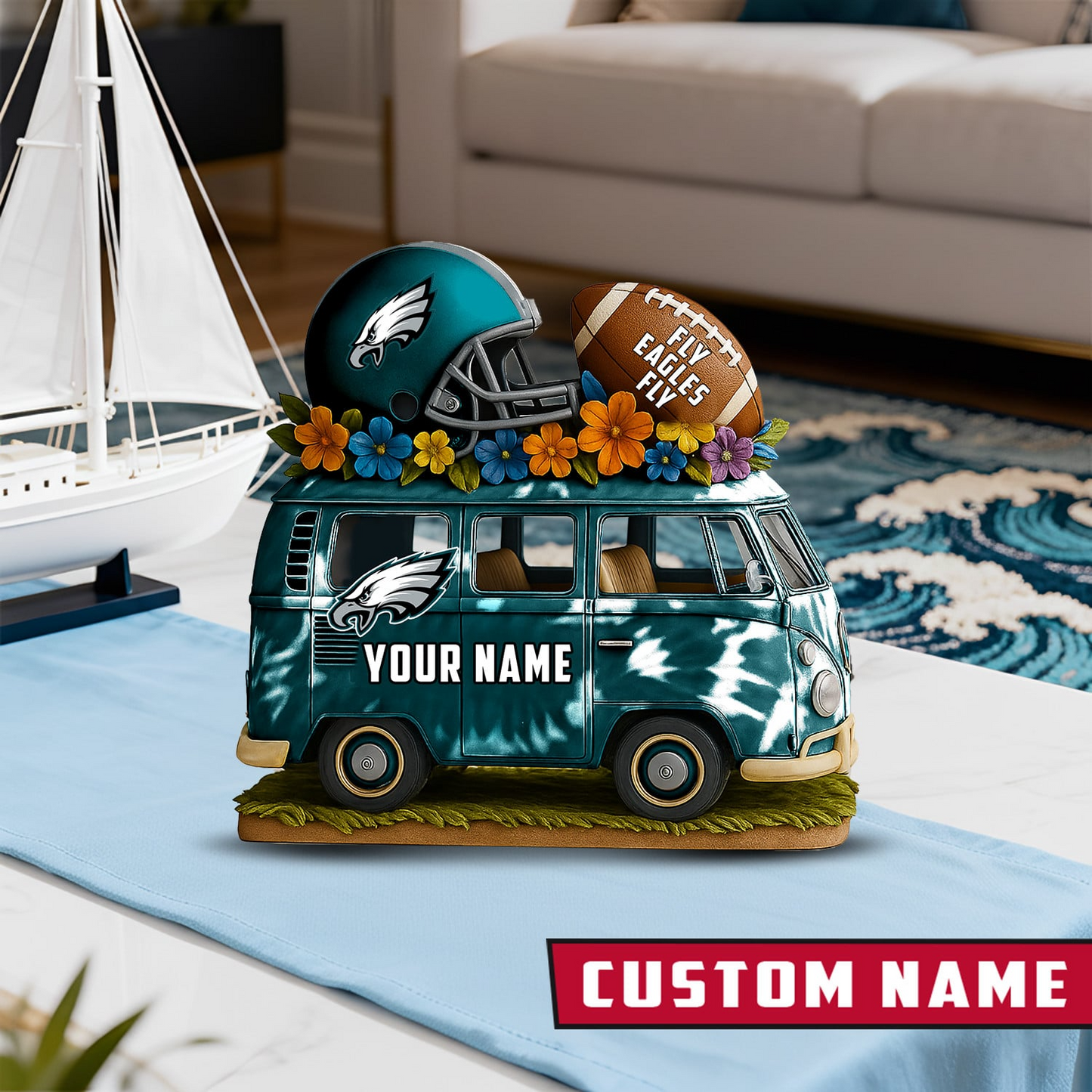 LIMITED EDITION - NEW CUSTOMIZED NFL02 PPE PHILADELPHIA EAGLES BUS ACRYLIC BLOCK
