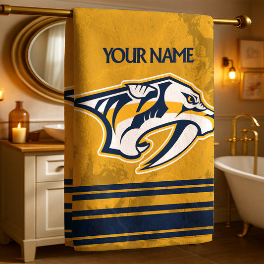 LIMITED EDITION - NEW CUSTOMIZED NHL31 NVP NASHVILLE PREDATORS BEACH & BATH TOWEL