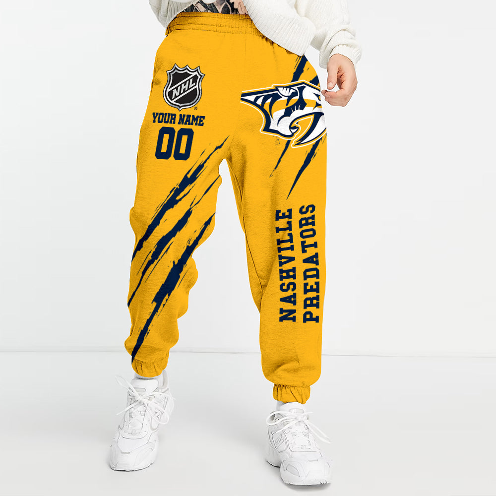 LIMITED EDITION - NEW CUSTOMIZED NHL31 NVP NASHVILLE PREDATORS UNISEX LONG PANTS