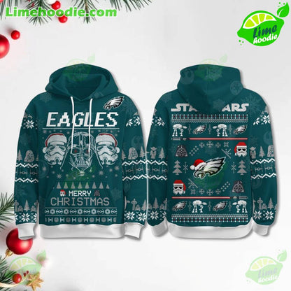 LIMITED EDITION - NEW CUSTOMIZED NFL02 PPE PHILADELPHIA EAGLES MERRY CHRISTMAS HOODIE, ZIP HOODIE, SWEATSHIRT