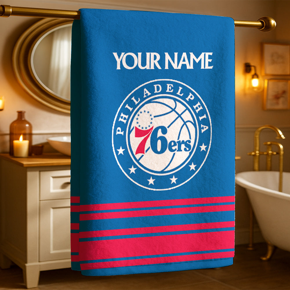The Sixers NBA Personalized Beach & Bath Towel